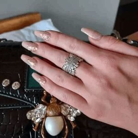 Diamond Wide Band Wedding Engagement Anniversary Ring - Picture 10 of 11